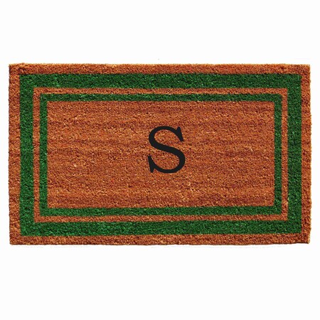 Calloway Mills Monogram Door Mat, Natural, Green, 18 in W x 30 in L 153011830S